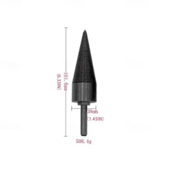 38mm (1.45IN) Drill Bit Chop Wood Splitting Tool Cone Log Splitters Breaking Machine Breaker Firewood Chopper