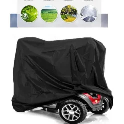 Mobility Scooter Storage Cover Waterproof, Wheelchair Storage Cover for Travel 3&4 Wheels Electric Scooter 190T Polyester Taffeta Protector from Dust Rain Sun