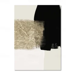 Modern Abstract Beige Black Gold Minimalist Posters Wall Art Canvas Paintings Print Picture Living Room Interior Home Decoration