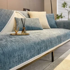 Modern Chenille Sofa Cushion Set Simple and Elegant Design in Gray Four Seasons Universal Luxurious Full-Cover Non-Slip Sofa Protector Perfect for a Sleek and Sophisticated