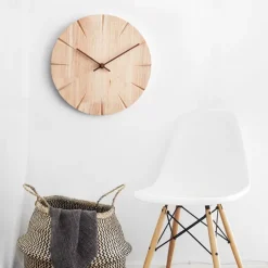 Modern Digital Round Wood Wall Clock Design Silent Fashion Wall Clock Living Room Wall Decoration Home Decoration Gift Wall Clock 30 CM