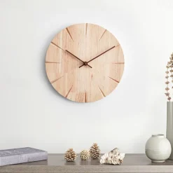 Modern Digital Round Wood Wall Clock Design Silent Fashion Wall Clock Living Room Wall Decoration Home Decoration Gift Wall Clock 30 CM