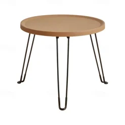 Modern Small Round Folding Coffee Table Tray Surface, 3 Legs, Suitable for Compact Spaces, Bedrooms and Living Rooms