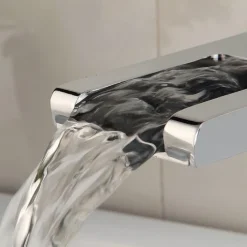 Modern Style Bathroom Sink Faucet LED/Waterfall Electroplated Centerset Single Handle One HoleBath Taps/Bathroom Sink Faucet+ Accessories/Contemporary/Vintage/Yes/Brass