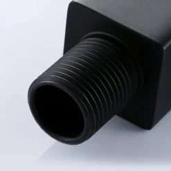 Modern Utility Sink Laundry Chrome Black Faucet, Wall Mount Long Spout One Handle One Hole Wash Basin Tap with Hot and Cold Water Hoses, Laundry Tub Pot Filler Commercial Faucet with Ceramic Valve