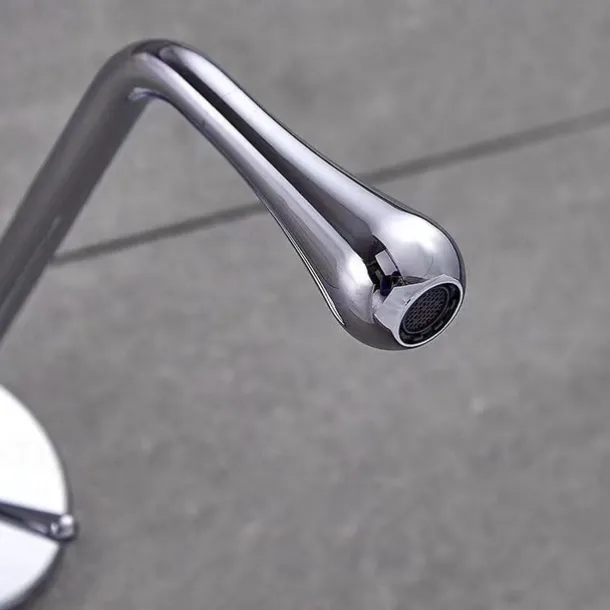 Modern Utility Sink Laundry Chrome Black Faucet with Rotatable Drop Shape Spout, Wall Mount One Handle One Hole Wash Basin Tap with Hot and Cold Water Switch, Laundry Tub Pot Filler Commercial Faucet