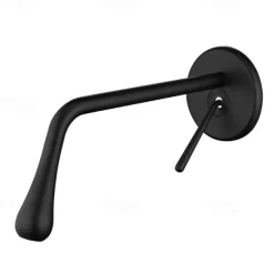 Modern Utility Sink Laundry Chrome Black Faucet with Rotatable Drop Shape Spout, Wall Mount One Handle One Hole Wash Basin Tap with Hot and Cold Water Switch, Laundry Tub Pot Filler Commercial Faucet