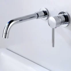 Modern Utility Sink Laundry Chrome Gold Black Faucet with Rotatable Spout, Wall Mount One Handle One Hole Wash Basin Tap with Hot and Cold Water Switch, Laundry Tub Pot Filler Commercial Faucet