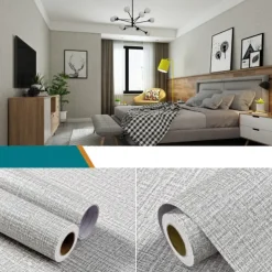 Modern Vinyl Waterproof Removable Smooth Wallpaper Sticker Self-Adhesive Contact Paper for Furniture Stickers Kitchen Living Room 300x60cm