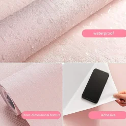 Modern Vinyl Waterproof Removable Smooth Wallpaper Sticker Self-Adhesive Contact Paper for Furniture Stickers Kitchen Living Room 300x60cm