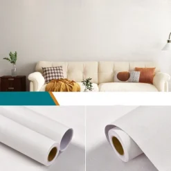 Modern Vinyl Waterproof Removable Smooth Wallpaper Sticker Self-Adhesive Contact Paper for Furniture Stickers Kitchen Living Room 300x60cm