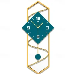 Modern Wall Clock with Pendulum Non Ticking Silent Wall Clocks for Living Room Decor Large Wooden Dial Pendulum Wall Clock 30*70 CM