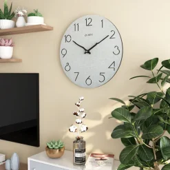 Modern Wall Clock,Creative Decorative Nordic Log Style Wall Clock Arabic Numerals Wall Clock Modern White Wood Simple Round Wall Clock 30cm