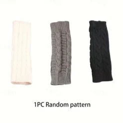 Monochrome Knitted Gloves Short Half Finger Warm Gloves Elastic Fingerless Touch Screen Fall Winter Gloves