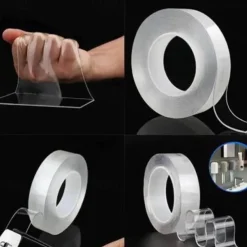 Monster Tape Waterproof Wall Stickers Reusable Heat Resistant Bathroom Home Decoration Tapes Transparent Double Sided Nano Tape 3*200cm