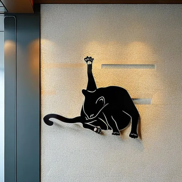 Moon Cat Metal Wall Decor Metal Wall Art Cat Ornament Home Bedroom Living Room Window Decoration