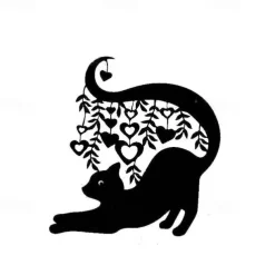 Moon Cat Metal Wall Decor Metal Wall Art Cat Ornament Home Bedroom Living Room Window Decoration