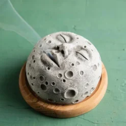 Moon Incense Burner Exquisite Backflow Incense Holder, Elegant Living Room Decor Accent, Aromatherapy Ornament