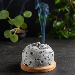 Moon Incense Burner Exquisite Backflow Incense Holder, Elegant Living Room Decor Accent, Aromatherapy Ornament
