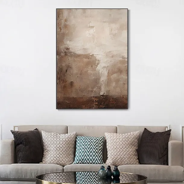 Morandi Color style oil painting Handpainted Brown and beige Textured painting art handmade Brown and beige Abstract art painting abstract Morandi wall decor Brown and beige Wall Art painting