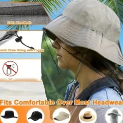 Mosquito And Insect Proof Beekeeping Mesh Mask Fishing Hat Outdoor Mountaineering Jungle Farm Operation Face Mask Hat