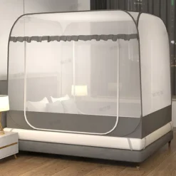 Mosquito Net Bed Canopy Portable Travel Mosquito Nets Foldable Double Door Mosquito Camping Curtain Pop up Camping Tent Netting