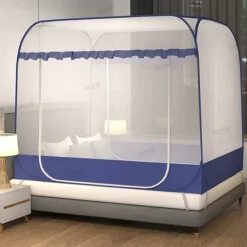 Mosquito Net Bed Canopy Portable Travel Mosquito Nets Foldable Double Door Mosquito Camping Curtain Pop up Camping Tent Netting