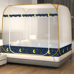 Mosquito Net Bed Canopy Portable Travel Mosquito Nets Foldable Double Door Mosquito Camping Curtain Pop up Camping Tent Netting