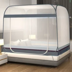 Mosquito Net Bed Canopy Portable Travel Mosquito Nets Foldable Double Door Mosquito Camping Curtain Pop up Camping Tent Netting