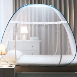 Mosquito Net Bed Canopy Portable Travel Mosquito Nets Foldable Double Door Mosquito Camping Curtain Pop up Camping Tent Netting