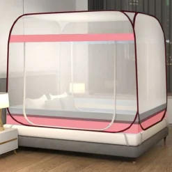 Mosquito Net Bed Canopy Portable Travel Mosquito Nets Foldable Double Door Mosquito Camping Curtain Pop up Camping Tent Netting