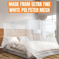 Mosquito Net Camp Mosquito Net with Carry Bag, Large Netting Curtains Camping, Bedding, Patio Carrying Pouch and Hanging Kit