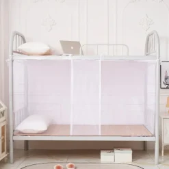 Mosquito Net Density Strap Student Dorm Mosquito Net Solid Color White Courtyard Wedding Mosquito Netting Include Pair of Rope Mosquito Prevention Hooks Mosquito Netting