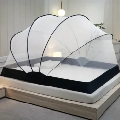 Mosquito Net for Bed Foldable Space Roof Shape Household Nets Increase in Height 47in Large Space Mosquito Netting with Free Installation