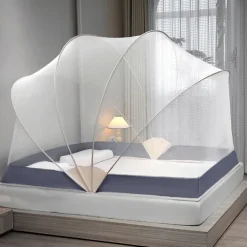 Mosquito Net for Bed Foldable Space Roof Shape Household Nets Increase in Height 47in Large Space Mosquito Netting with Free Installation