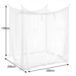 Mosquito Net for Single to King-Sized Beds, 2 Openings or Fully-Enclosed Bed Canopy, Rectangular White Universal Netting Canopy for Indoor Outdoor Use, Ideal for Home, Travel