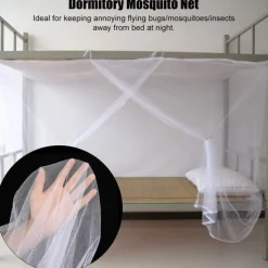 Mosquito Net for Single to King-Sized Beds, 2 Openings or Fully-Enclosed Bed Canopy, Rectangular White Universal Netting Canopy for Indoor Outdoor Use, Ideal for Home, Travel