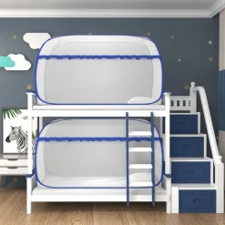 Mosquito Nets for Bunk Bed Getting On and Off the Bed Increase Space All Inclusive Mosquito Net for Bed Single Door Opening Student Mosquito Nets