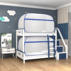 Mosquito Nets for Bunk Bed Getting On and Off the Bed Increase Space All Inclusive Mosquito Net for Bed Single Door Opening Student Mosquito Nets