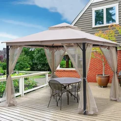 Mosquito Netting for Patio Canopy Umblla Scen Netting for Porch Patio and Outdoor Living Spaces 4-Panel Patio Scen Walls with Zipper