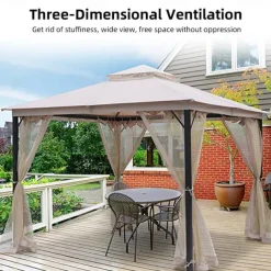 Mosquito Netting for Patio Canopy Umblla Scen Netting for Porch Patio and Outdoor Living Spaces 4-Panel Patio Scen Walls with Zipper