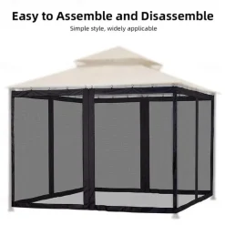 Mosquito Netting for Patio Canopy Umblla Scen Netting for Porch Patio and Outdoor Living Spaces 4-Panel Patio Scen Walls with Zipper