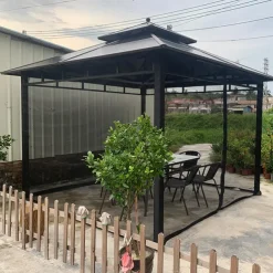 Mosquito Netting for Patio Canopy Umblla Scen Netting for Porch Patio and Outdoor Living Spaces 4-Panel Patio Scen Walls with Zipper