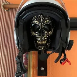 Motorcycle Helmet Skull Holder,Helmet Storage Rack Wall Mount Hat Rack Skull Helmet Rack, Resin Crafts, for Coats, Caps, Baseballs and Rugby Helmet