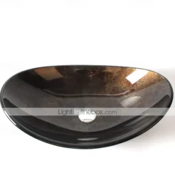 Mounting Ring Antique Tempered Glass Rectangular Vessel Sink Lavabo