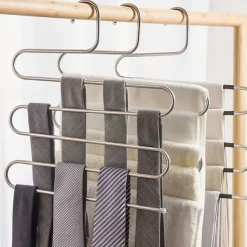 Multi Layer Pants Holder, Multifunctional S-shaped Clothes Holder For Wardrobe Storage, Household Bathroom Towel Organizer Rack, Anti Slip Storage, Sorting And Drying Device