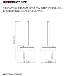 Multifunction Bathroom Accessory Set Include Towel Bar Toilet Brush Holder Robe Hook and Toilet Paper Holder Contemporary Stainless Steel for Bathroom Wall Mounted Silvery 4pcs