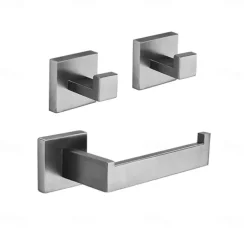 Multifunction Bathroom Accessory Set Include Towel Bar Toilet Paper Holder and Robe Hooks Stainless Steel Bathroom Shelf Wall Mounted 1or3or4 pcs