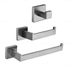 Multifunction Bathroom Accessory Set Include Towel Bar Toilet Paper Holder and Robe Hooks Stainless Steel Bathroom Shelf Wall Mounted 1or3or4 pcs