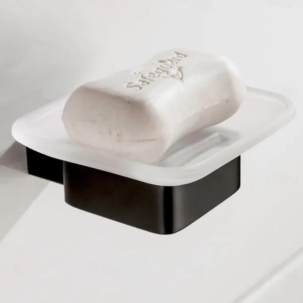 Multifunction Bathroom Accessory 1pc Include Towel Bar/Robe Hook/Towel Rack/Toothbrush Holder/Soap Dishes and Bath Shelf Stainless Steel Wall Mounted Matte Black